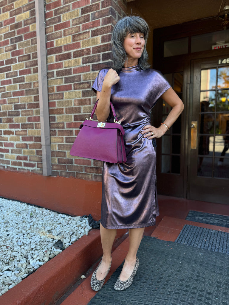 PH5178 Amethyst Stretch Metallic  Dress