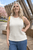 80701 Cream Sleeveless knit tank