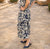 97192 Navy Print Ruffle Skirt