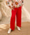 S26198 Red Cotton Wide Trouser