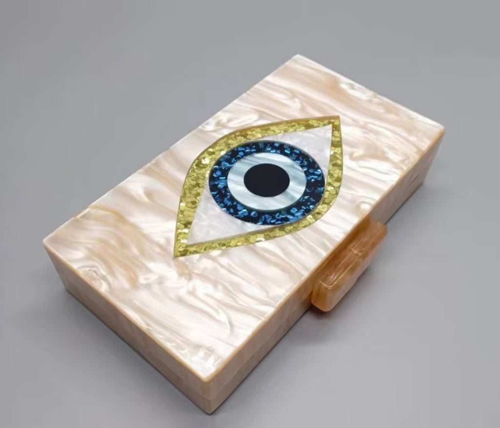Evil Eye Champagne Clutch