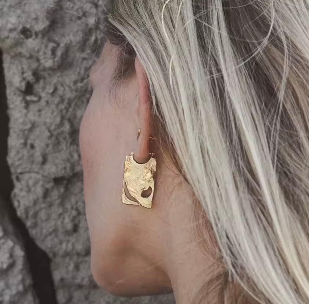 Hammered Gold Earring