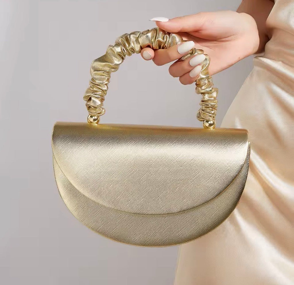 Gold Half Moon Clutch