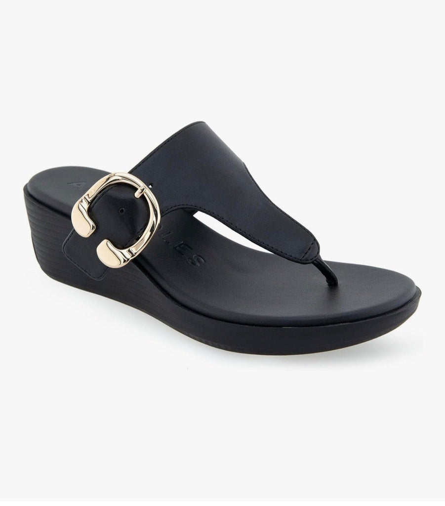 Izola Black Wedge Thong