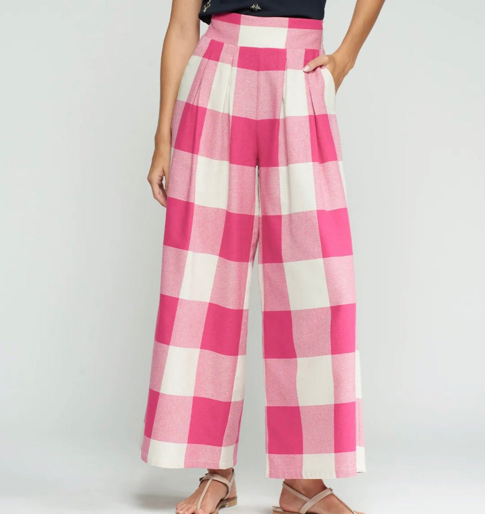 33210 Marian Pink Gingham Trouser