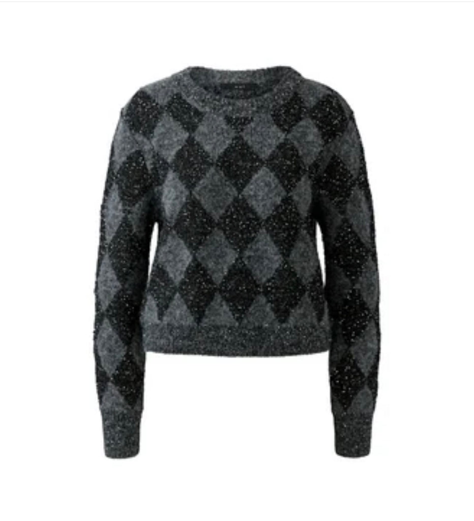 99800 Black/Grey Argyle Sweater