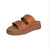 Gen Buckle Two Bar Tan Leather Slide