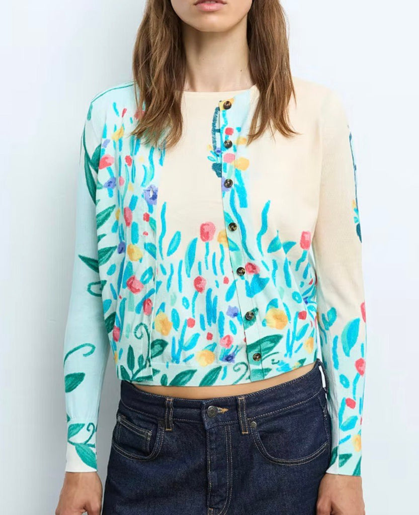 80608 Blue Multi Cardigan