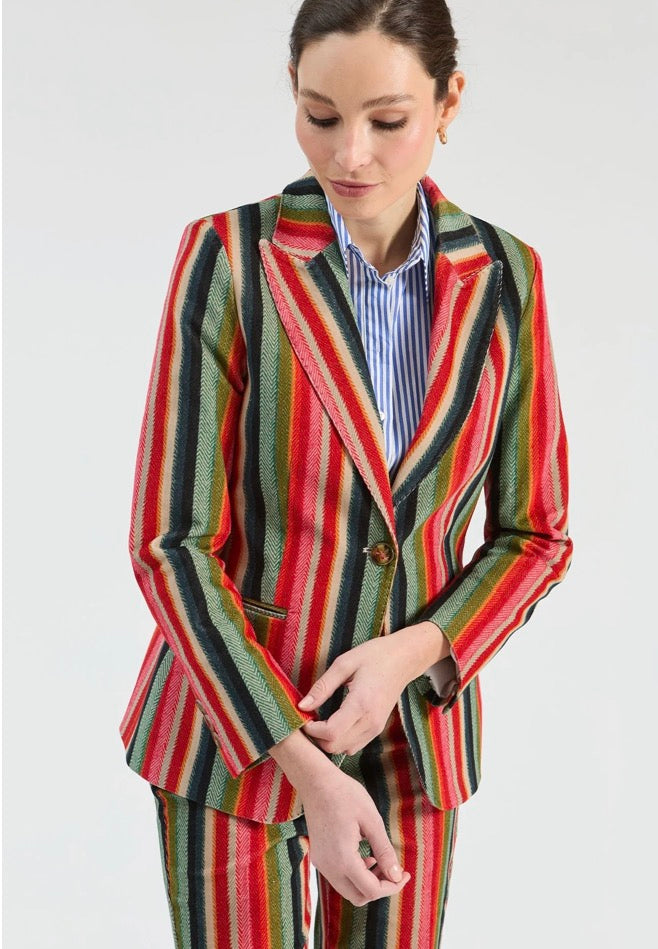 33856 Heather Multi Striped Blazer