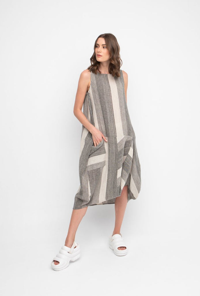 850254 Grey Stripe Dress