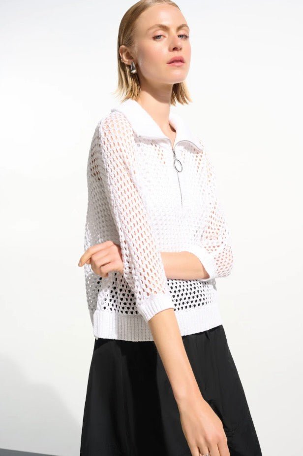 261634 Vanilla Zipped Knit Sweater