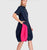 SD914 Barb Navy Multi Shirt Dress