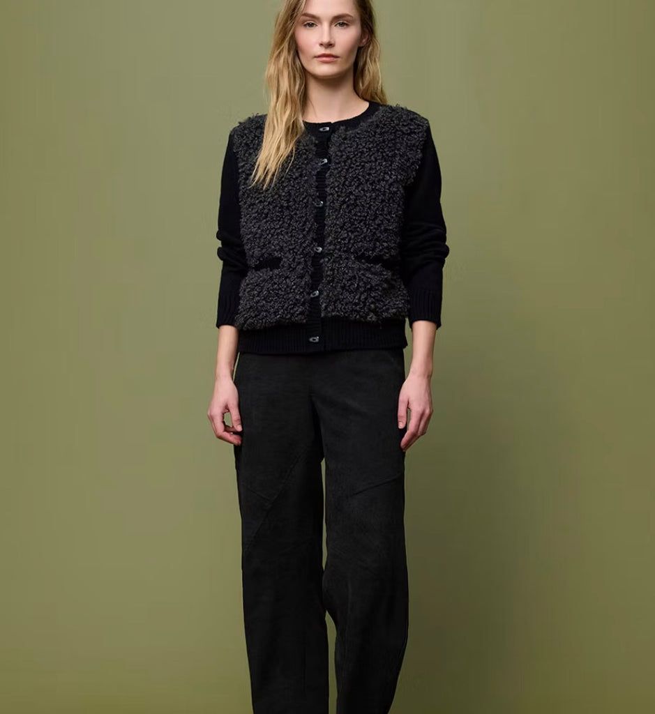 80872 Shearling Effect Knit Jacket
