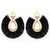 Flair Hoop Black Earrings