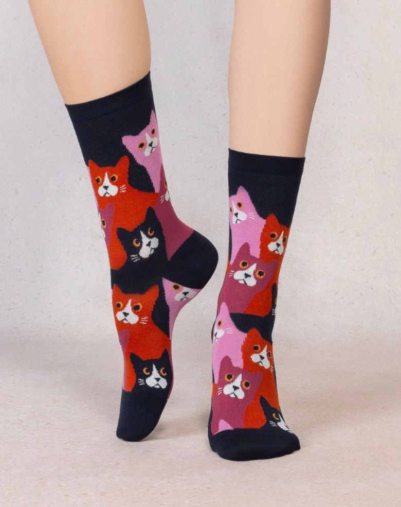 6631 Marine Cotton Cats Socks