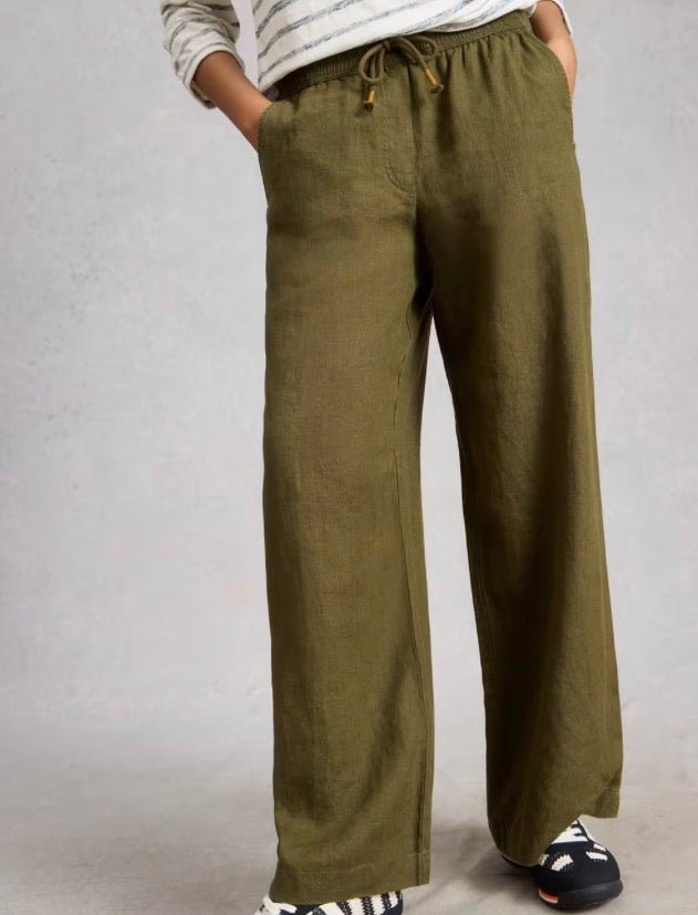 445119 Ally Linen Wide Leg Trouser