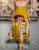 Long Silk Mustard Dress
