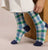6610 Ink/Green Check Socks