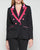 Black double breasted jacket with pink accents
