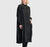 Long black shirt dress with long sleeves and pockets