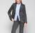 Grey blazer with various patches 
