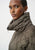 263643 Puffy Shawl Neck Khaki Vest