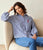 S26126 Navy White Stripe Blouse