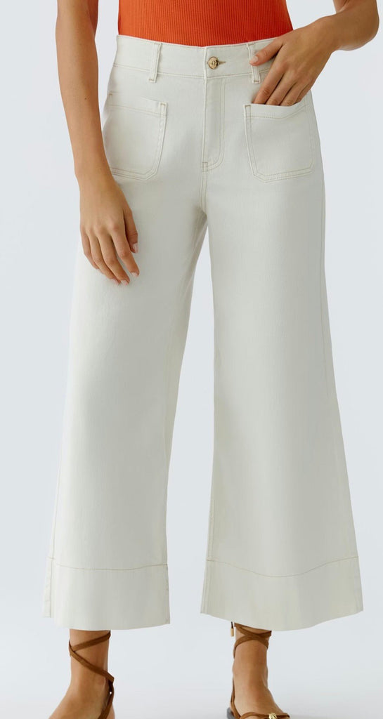 97480 Wide Leg Off White Jeans
