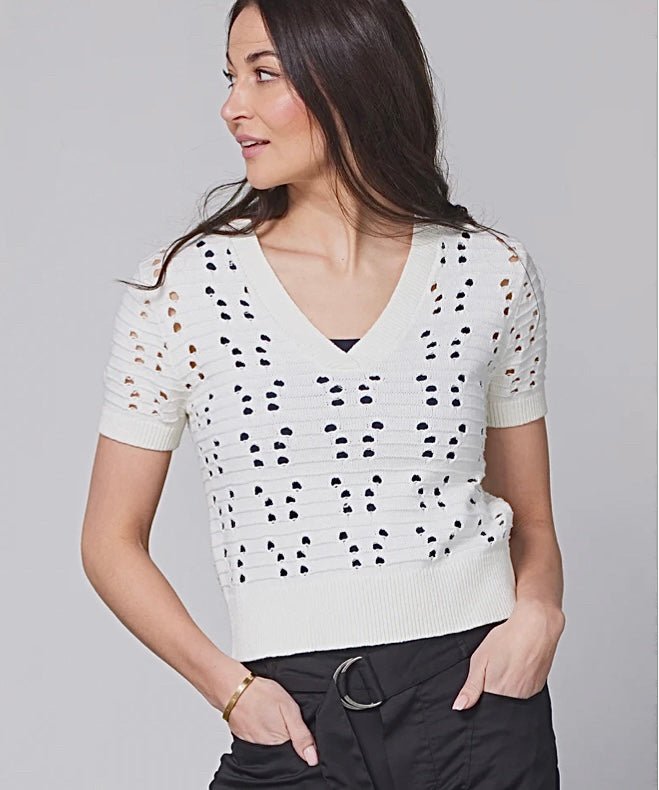 Yaffa Cream Knit Blouse