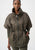 263643 Puffy Shawl Neck Khaki Vest