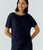 97370 Dark Blue Linen T-Shirt