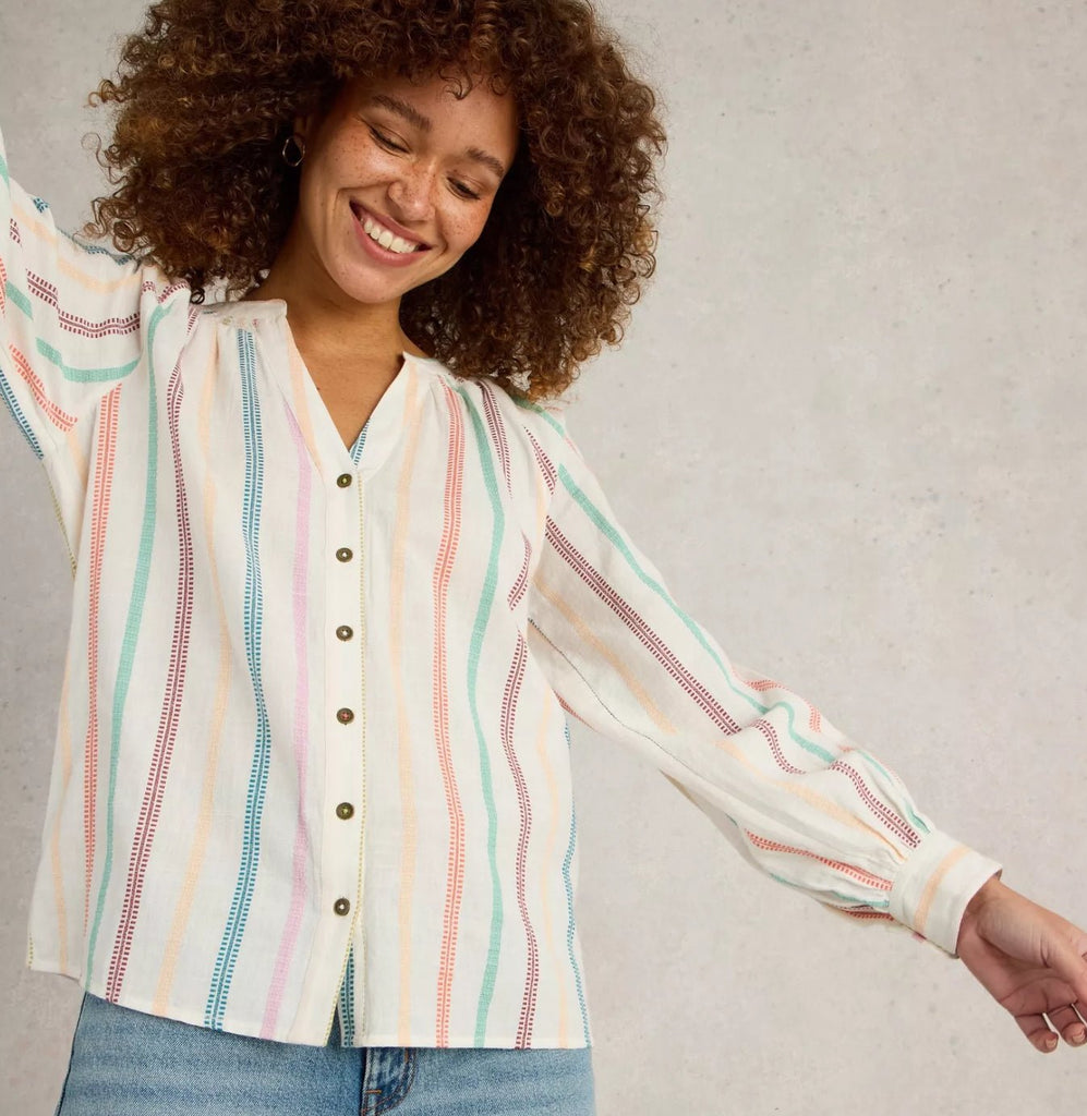 443459 Gilly Multi Jaquard Summer button up shirt