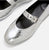 Delicato Silver Mary-Jane Flat