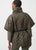 263643 Puffy Shawl Neck Khaki Vest