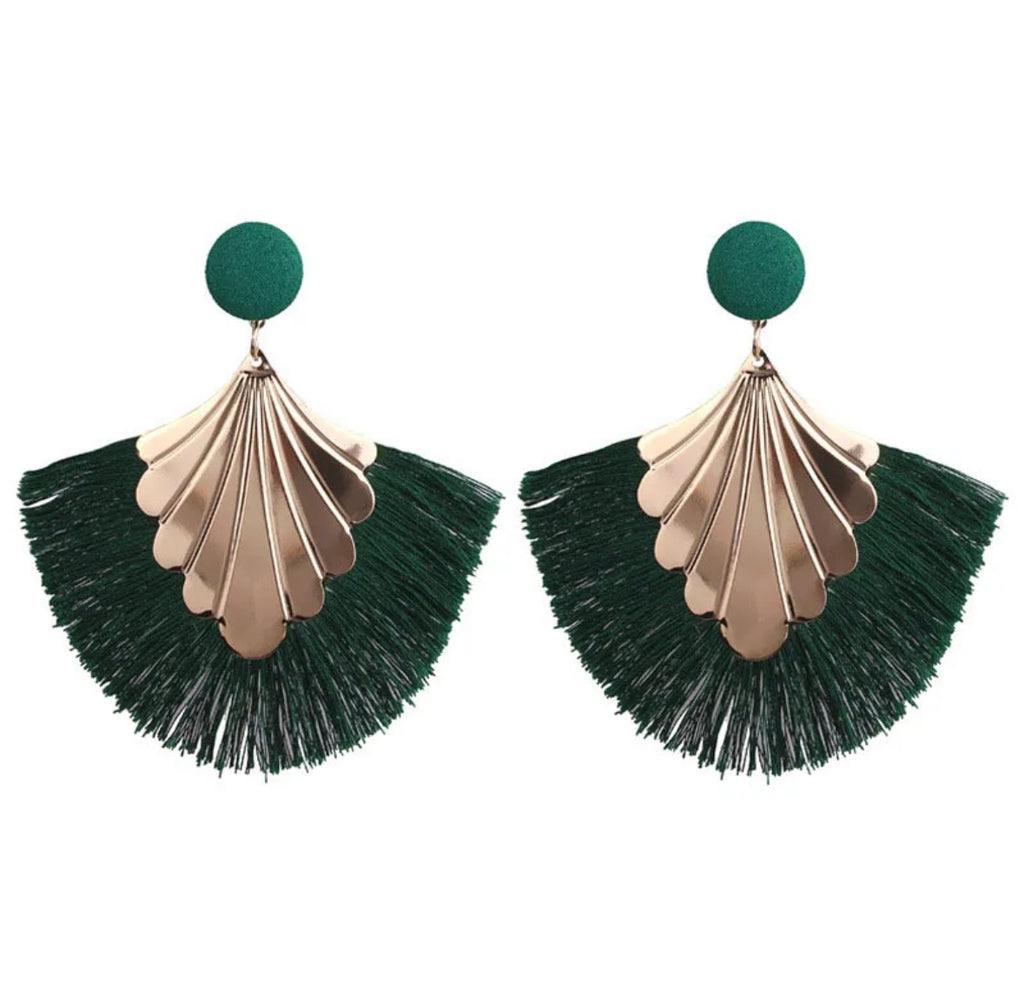 Green Flame Earrings