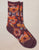 6627 Plum Cotton Flowers Socks