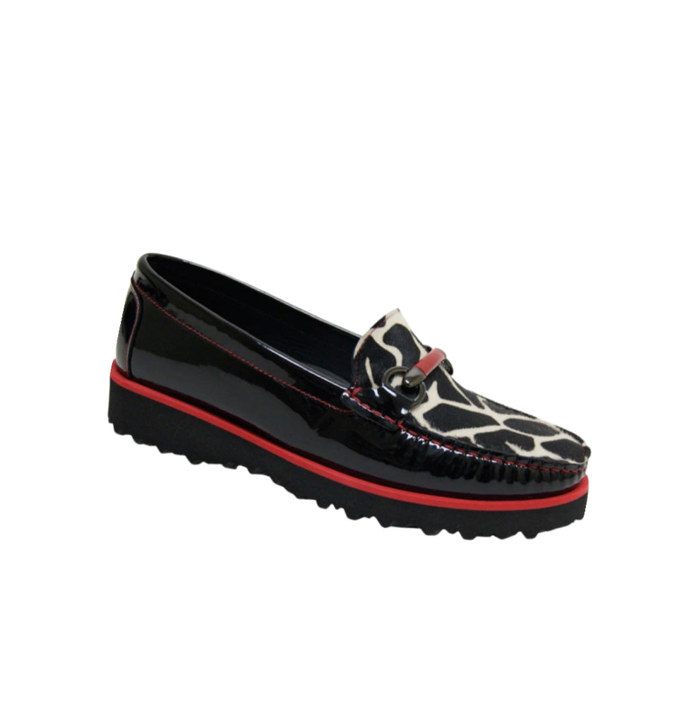 8810 Black and Red Animal Print Loafer