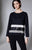 W25171 Black Ecru Stripe Top