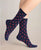 6358 Ink Heart Pattern Socks