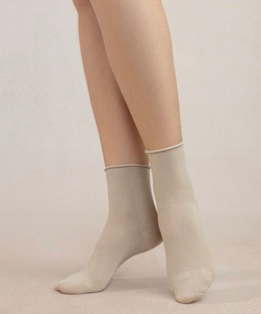 6593 Sand Cotton Ankle Socks
