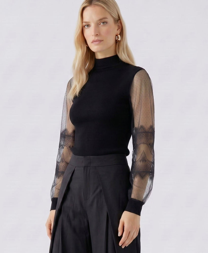 100061 Transparent Sleeves Pullover