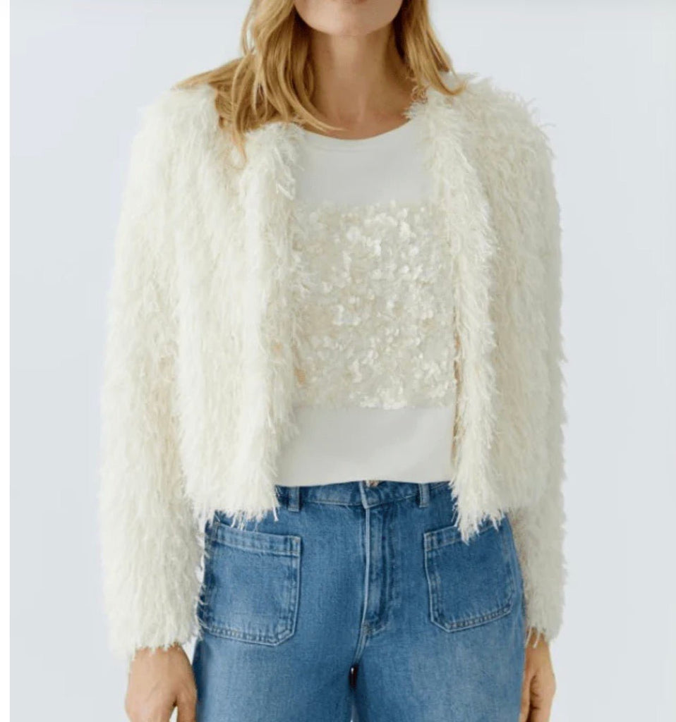 96607 Cream Fringe Spring Jacket