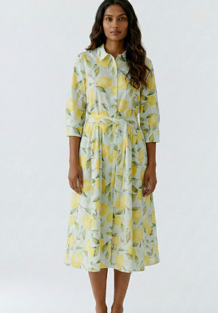 97174 Green Yellow Midi Dress