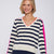 30907 V-Neck Stripe Knit Sweater