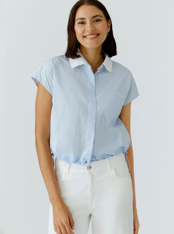 97228 Blue White Blouse
