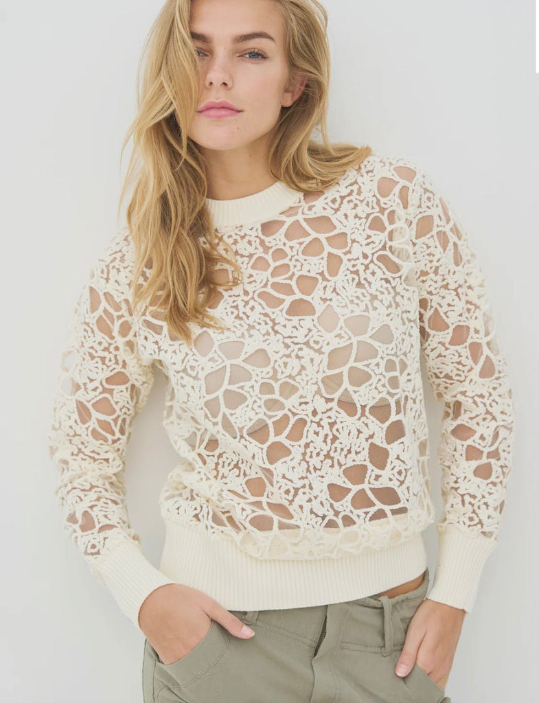 8724 Cream Celeste Knit Pullover
