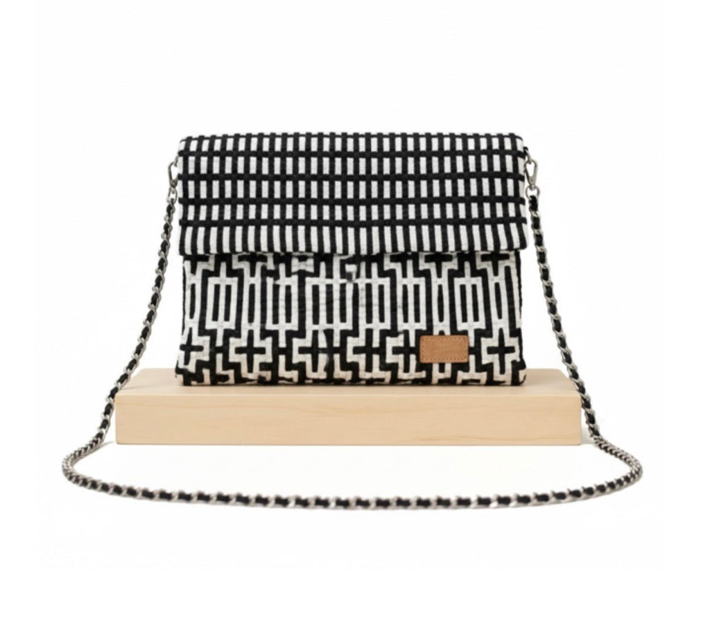 Lily Black White Geo Crossbody