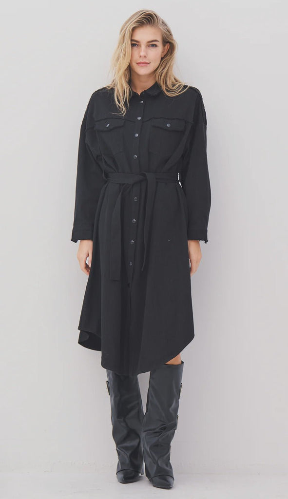 Anina Black Shirt Dress