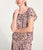 262602 Animal Print Pleated Top