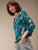 F25150 Chiffon Teal Print Blouse